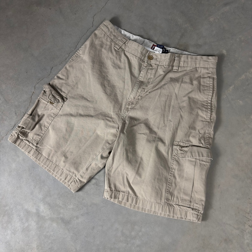 Chaps Cargo Shorts Mens 36 Khaki Tan Cotton Canvas Utility Gorpcore Outdoor